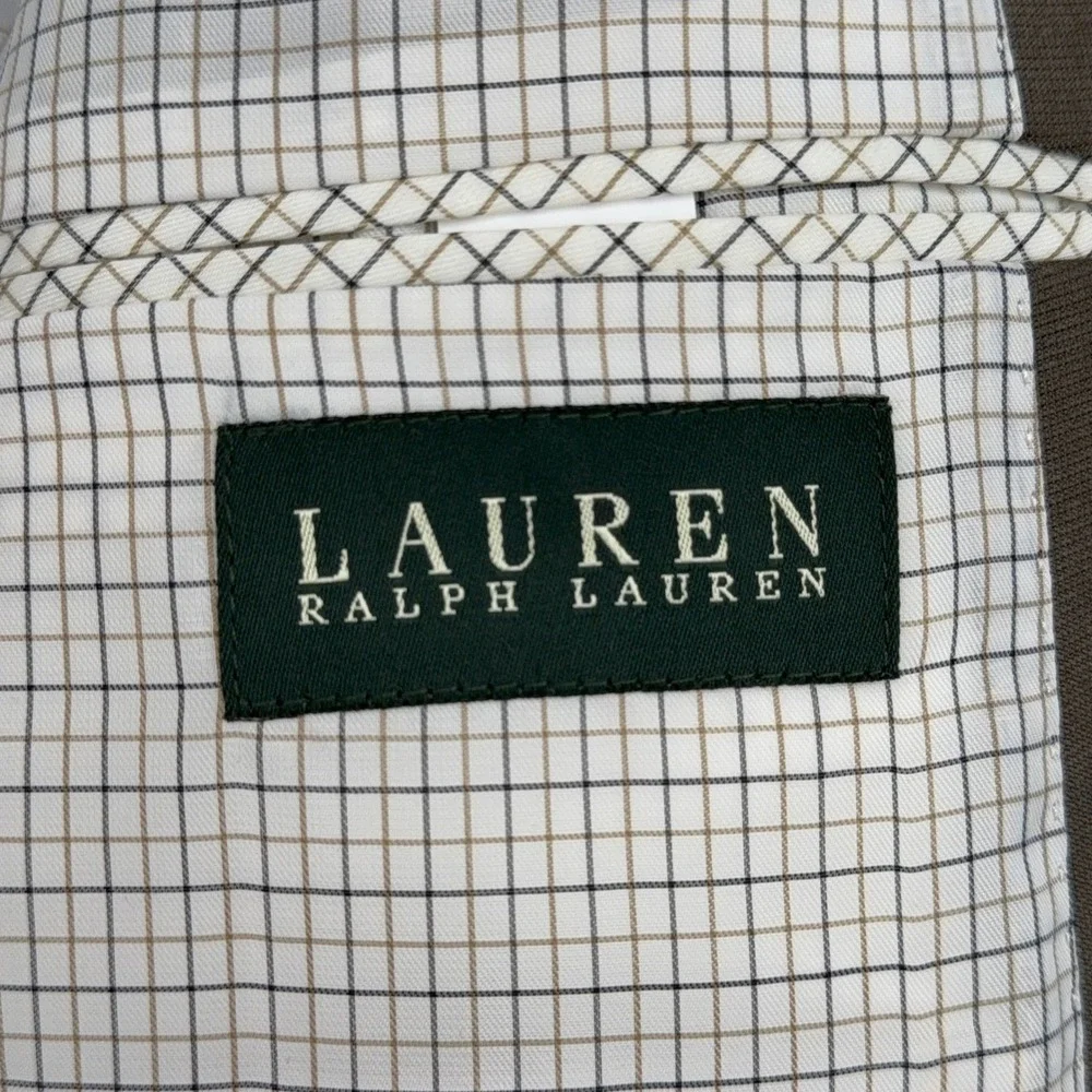 Lauren Ralph Lauren Mens 43R Taupe Brown Two Button Sport Coat Blazer Jacket‎